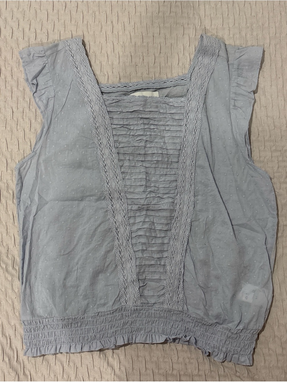Lucky Brand Light Blue Ruffled V-Neck Camisole